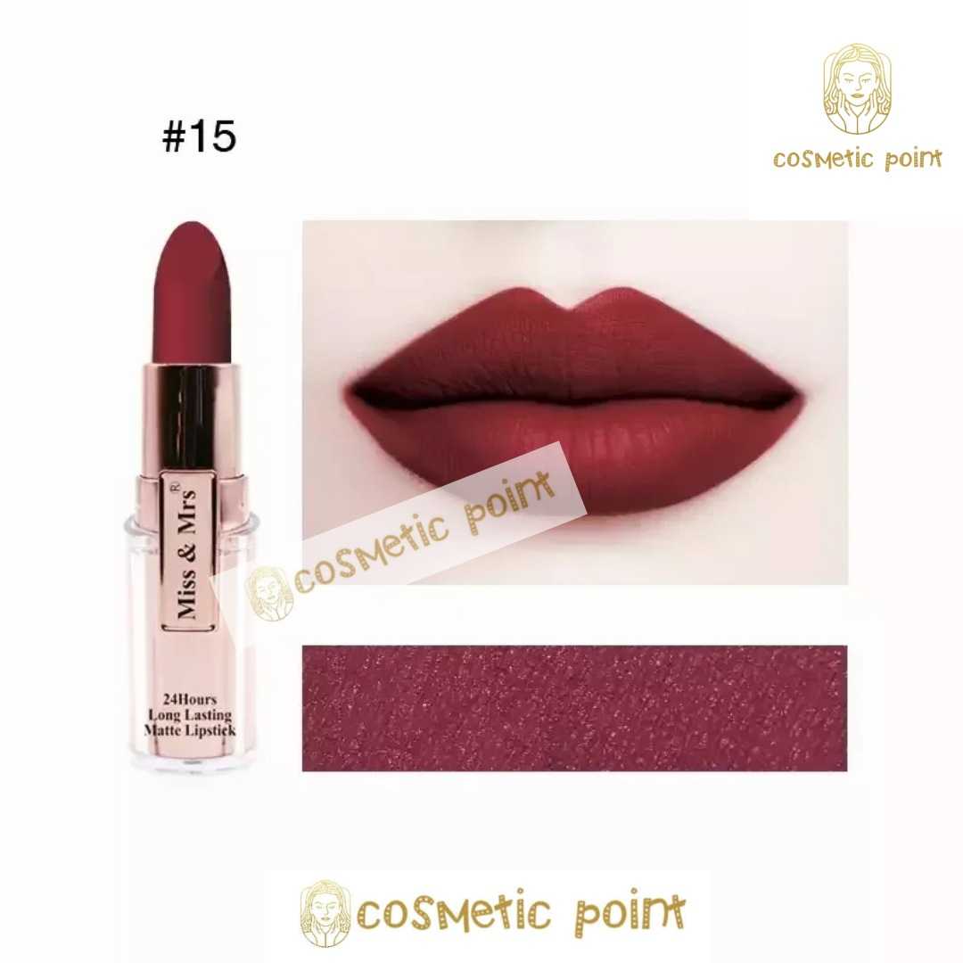 Miss,&,mrs,দীর্ঘস্থায়ী,ম্যাট,লিপস্টিক,শেড,15