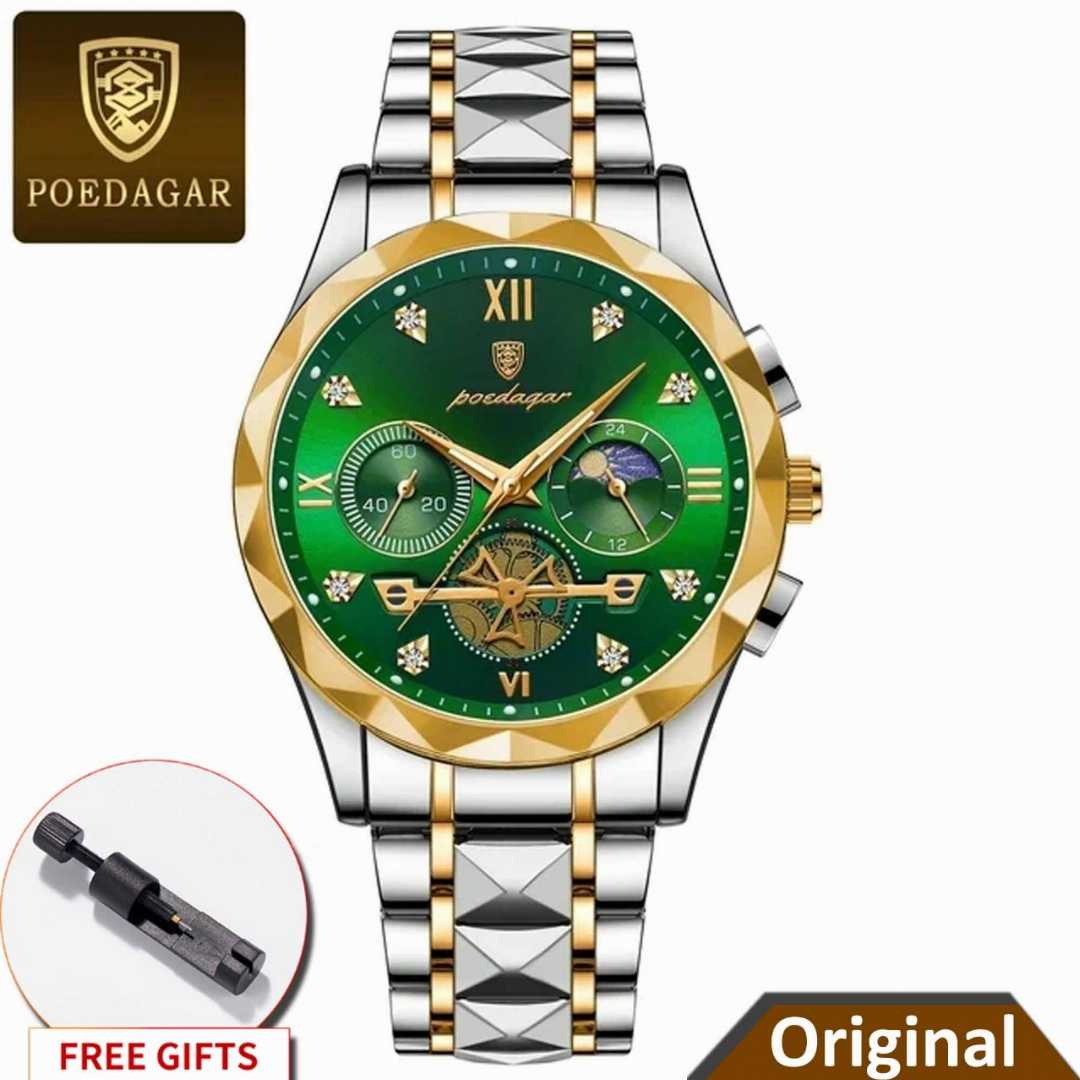 POEDAGAR,996,Stainless,Steel,Chronograph,Luminous,Quartz,Watch,For,Men