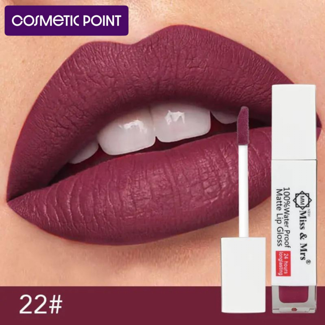Miss,&,Mrs,24h,Long,Lasting,Water,Proof,Matte,Lip,golss,shade,-,22
