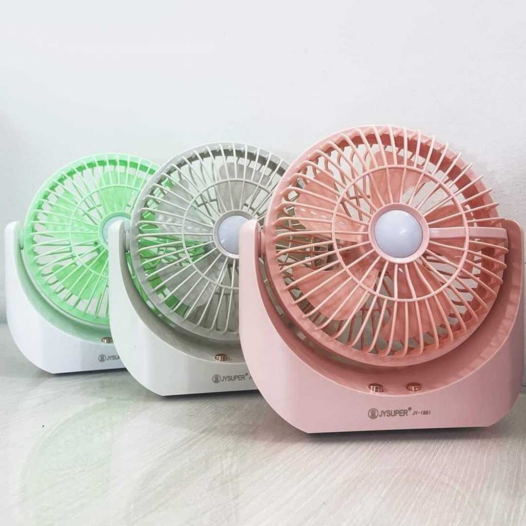 Multicolor Portable Desk Fan – USB Powered JYSUPER JY-1881 with LED ...