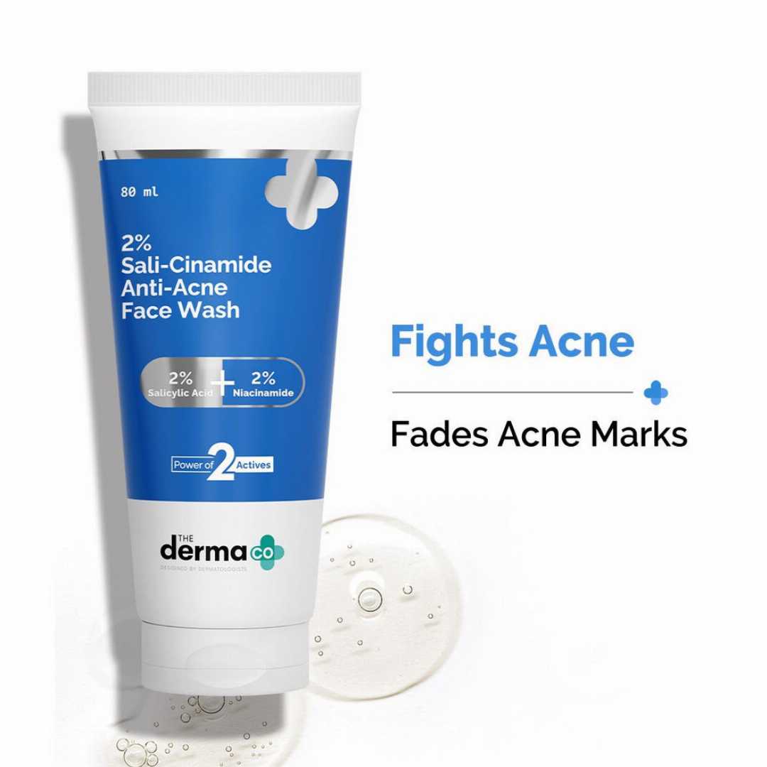 The,Derma,Co,,Sali-Cinamide,,Anti-Acne,Face,,Wash,with,2%,,Salicylic,Acid,&,,2%,Niacinamide,,80ml